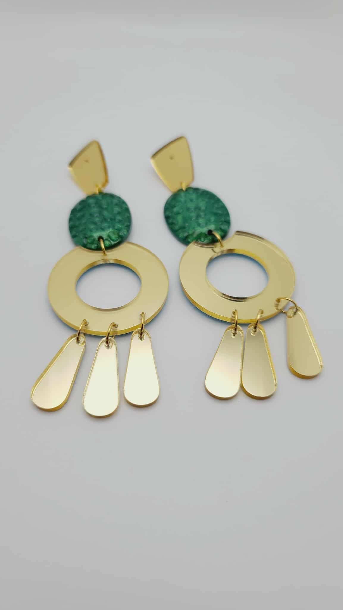 Verdant Eclipse Statement Earrings (Gold Rush 1656)