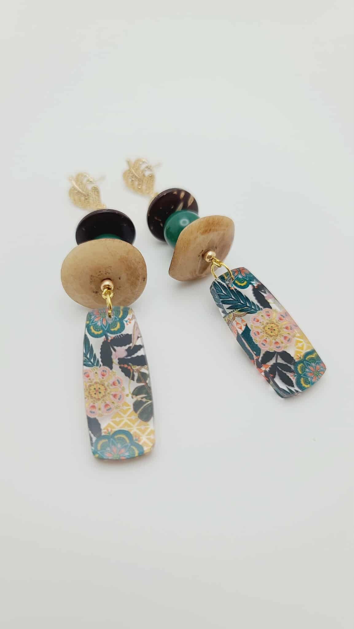 Verdant Muse Earrings Mosaic 1636