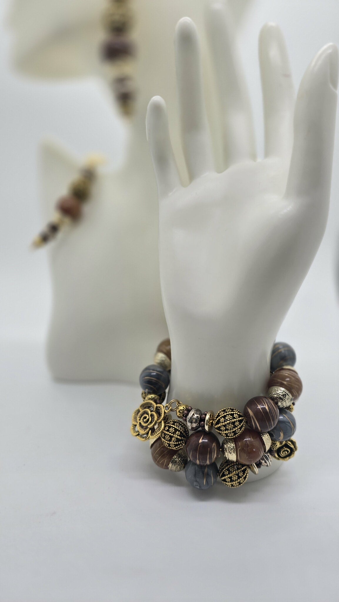 Desert Ember Beaded Drop Earrings & Infinity Stack (Influencer 1610)
