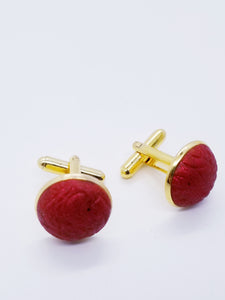 Length: 1 inches | Weight: 0.3 ounces  Designed just for you! The gold plated cufflinks cuff button crimson red matte polymer clay Cabochon design. Metal is high polish finish and plating, stylish simple design, comfortable to wear, and  fits well. 
