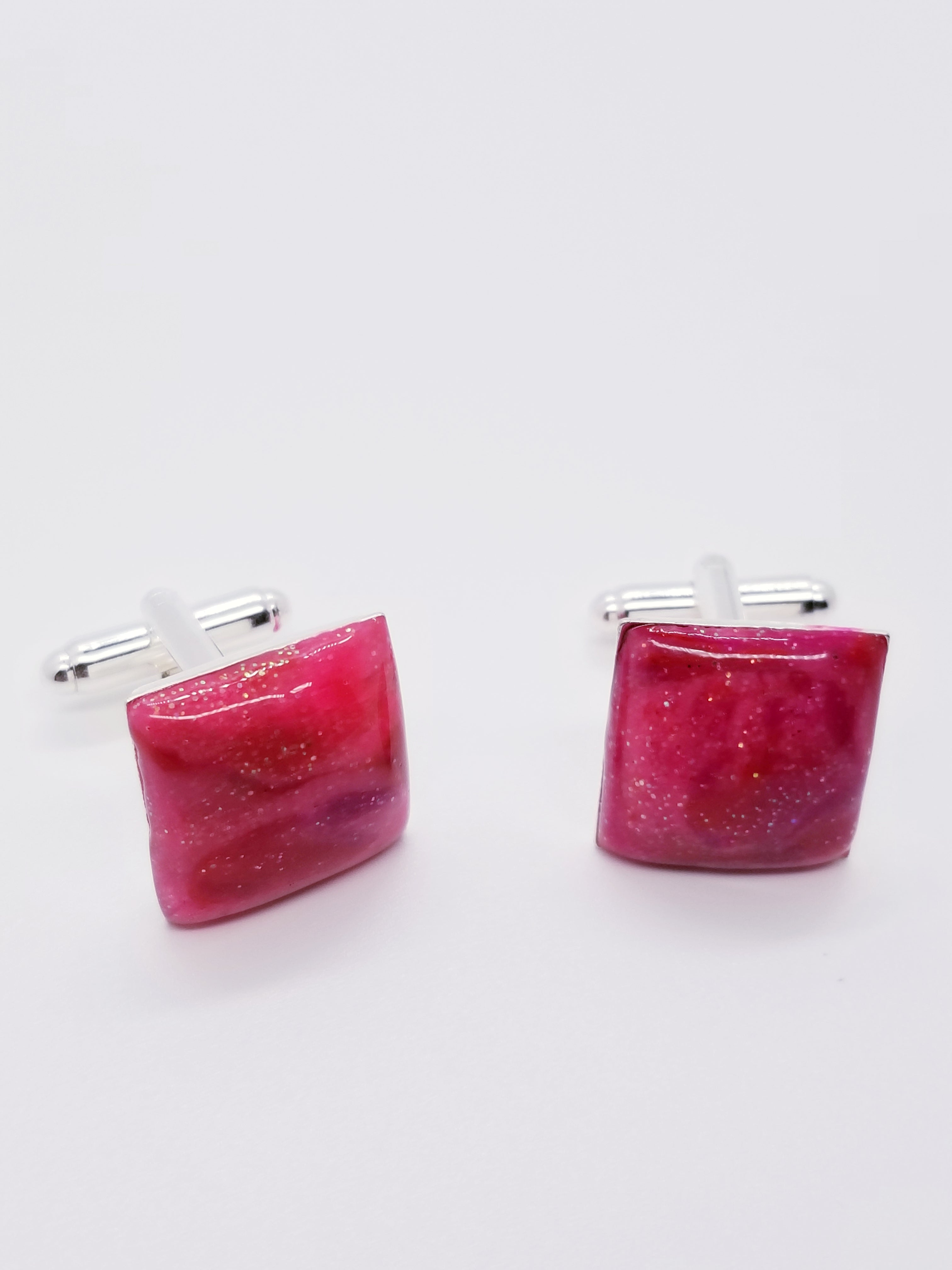 Length: 1 inches | Weight: 0.4 ounces  Designed just for you! The silver cufflinks and lapel set, cuff button red and gold flake polymer clay with resin overly Cabochon design. Metal is high polish finish and plating, stylish simple design, comfortable to wear, and  fits well. 